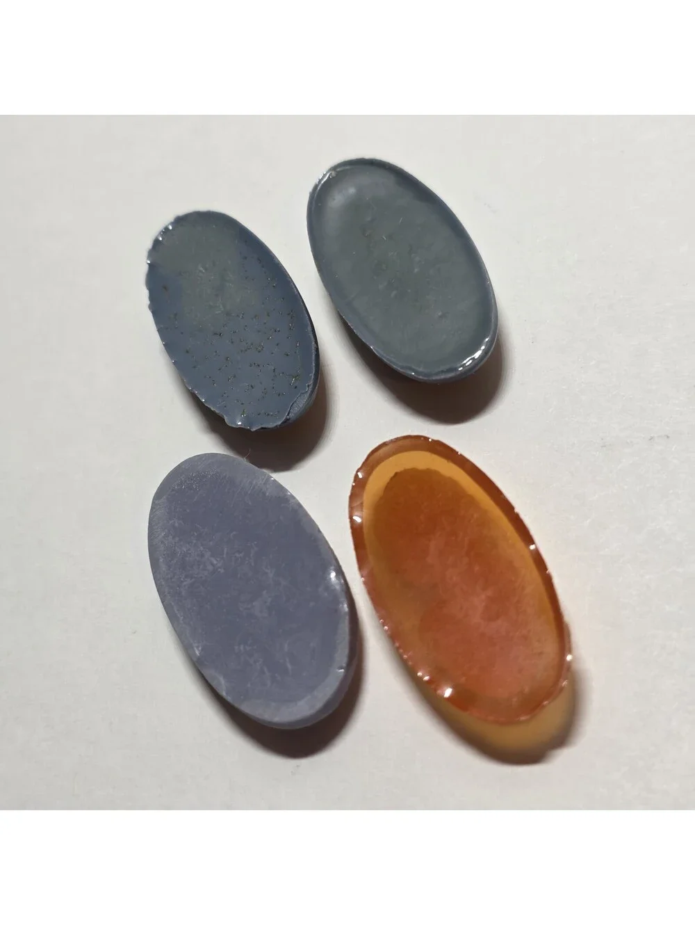 Lot of 4 Small Vintage Style Lady Cameo Cabochons Resin Mixed Colors EUC